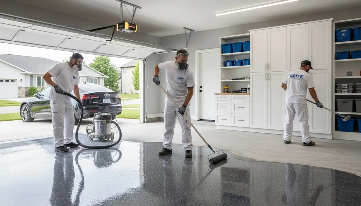 Professional epoxy garage floor coating in Madison WI for durable, weather-resistant protection