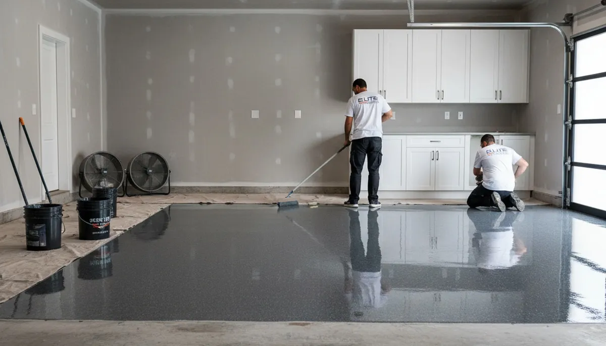 Professional epoxy garage floor coating in Madison WI by local house painting experts