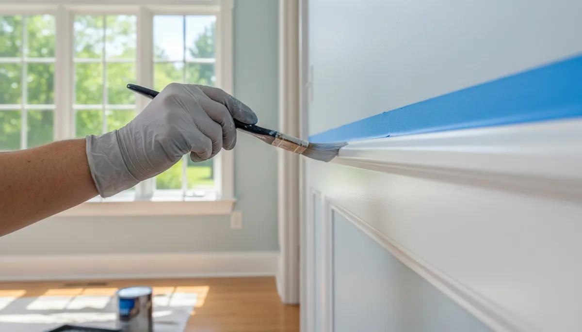 Professional interior trim painting with clean lines and detail in a Madison, WI home